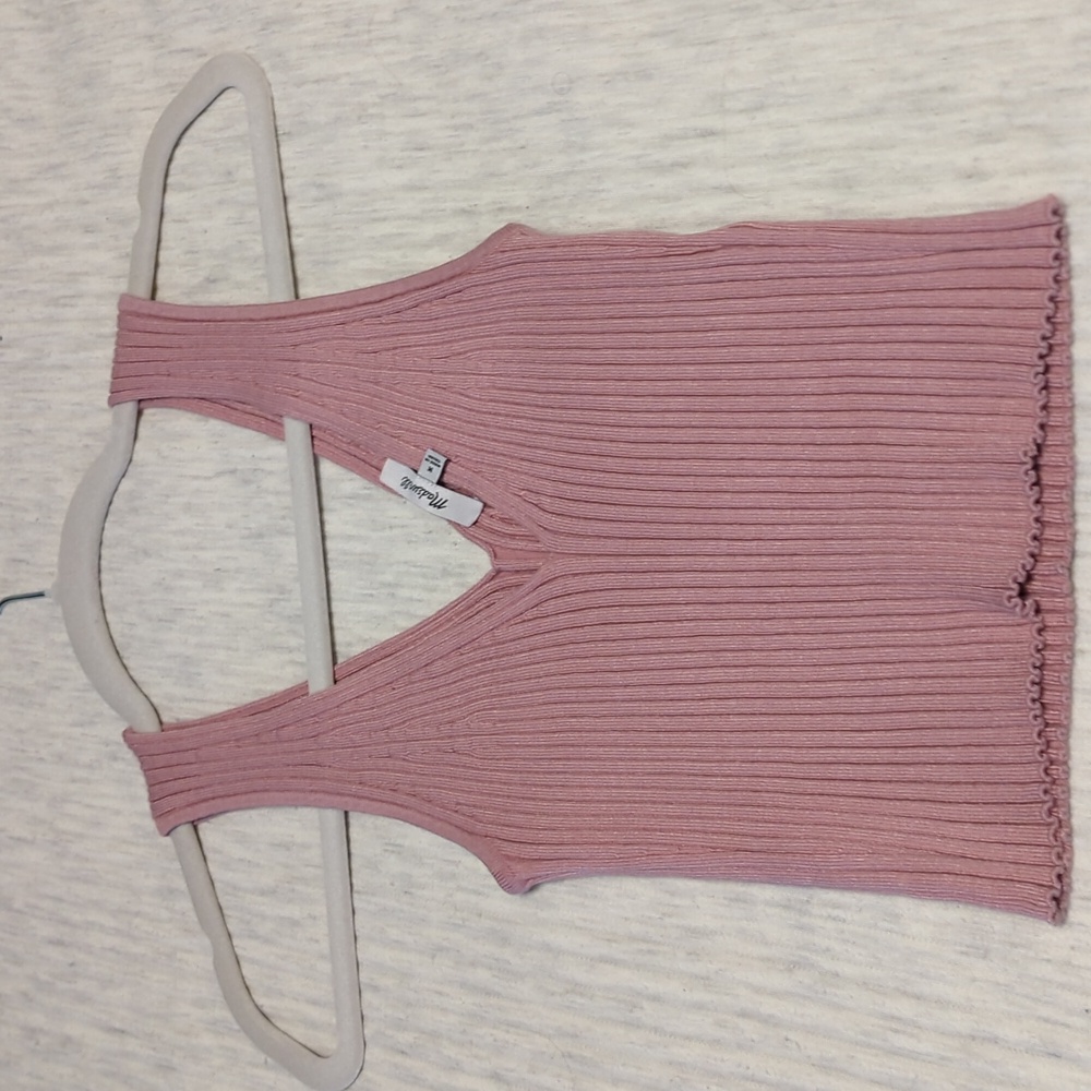 Madewell medium crop pink tank